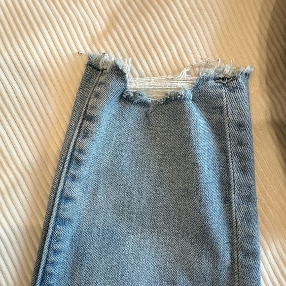 LOFT High-Waisted Button fly Distressed hem Jeans - Picture 6 of 6